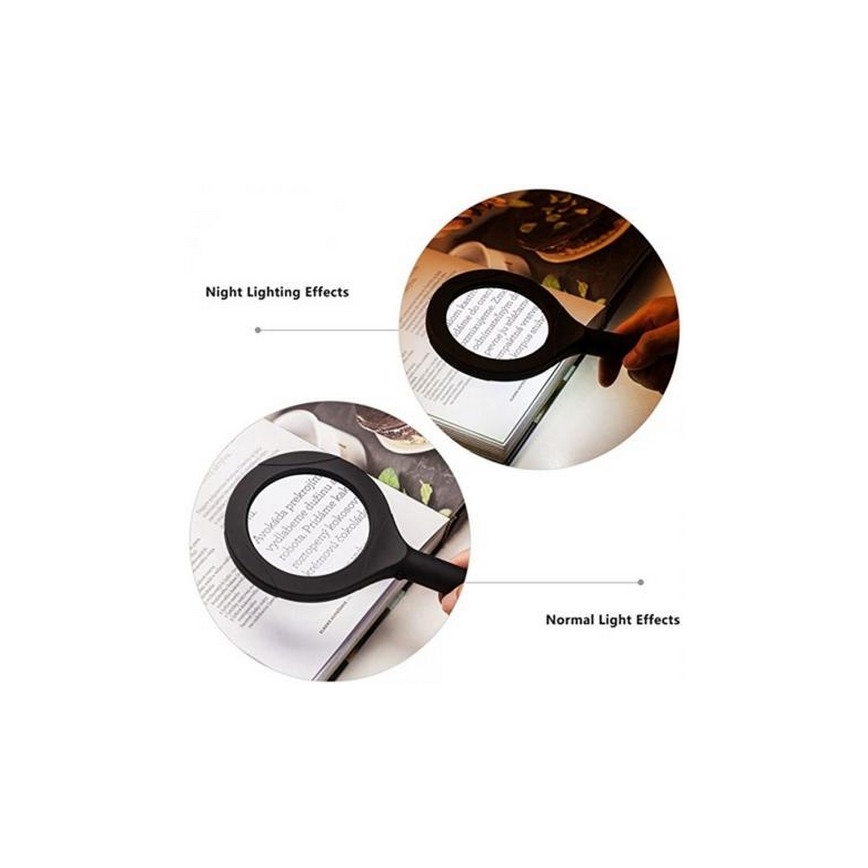 LED Lup 5×ZOOM m. baglygte LED/3W/2xAA IP44