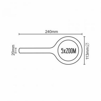 LED Lup 5×ZOOM m. baglygte LED/3W/2xAA IP44