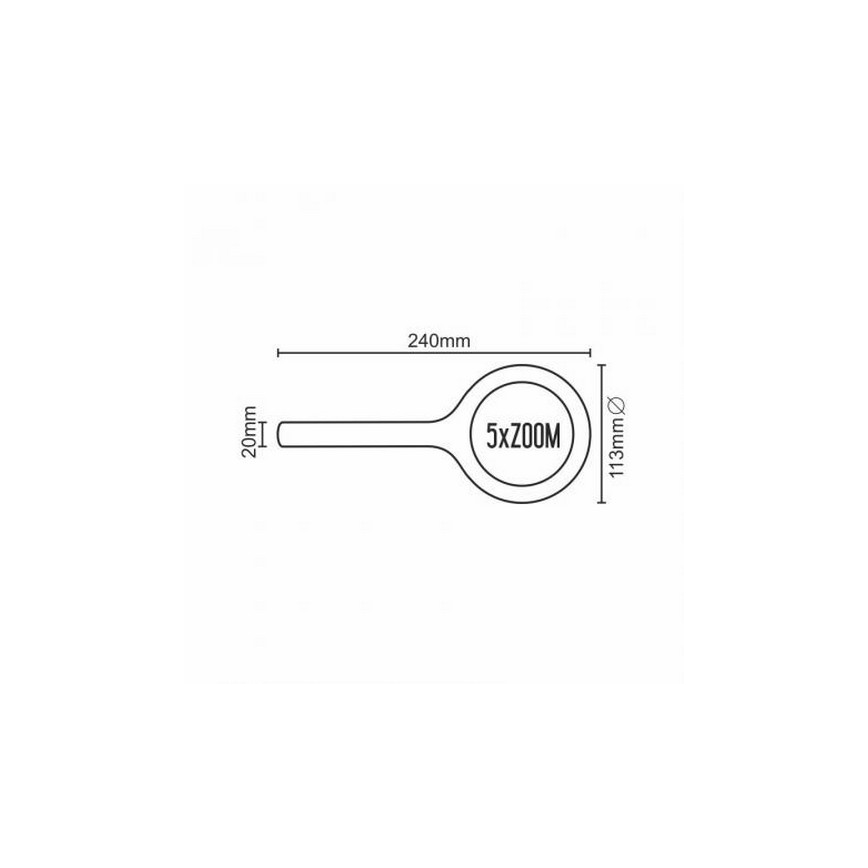 LED Lup 5×ZOOM m. baglygte LED/3W/2xAA IP44