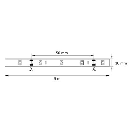 LED lysbånd 5m 28W/12V IP20 6500K