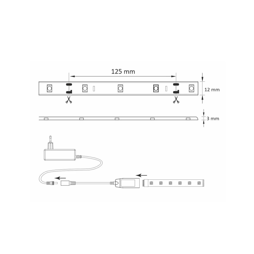 LED lysbånd dæmpbar RGB Wi-Fi LED/8W IP65 2 m Tuya