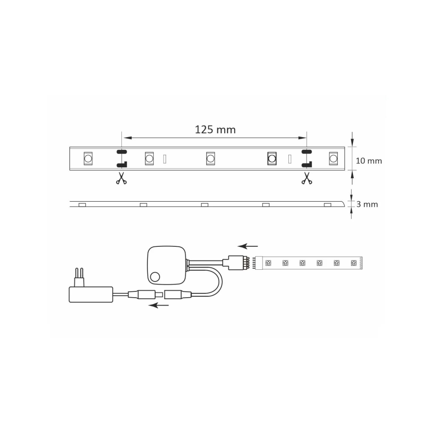 LED lysbånd dæmpbart RGB-farver Wi-Fi + musikfunktion LED/16W/230V 5 m Tuya
