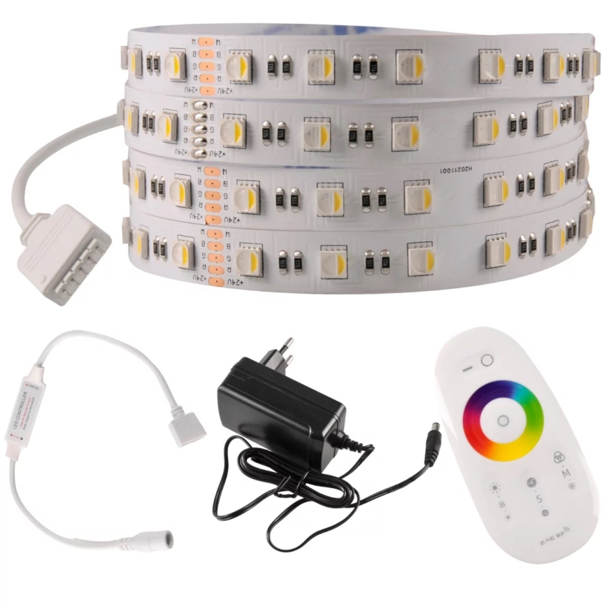 LED lysbånd dæmpbart RGBW-farver 3 m LED/22W/24/230V + fjernbetjening