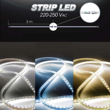 LED lysbånd EASY CONNECT LED/14,4W/230V 3m IP67 kold hvid