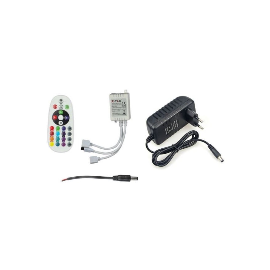 LED lysbånd RGB-farver 2x5 m LED/4,8W/230V + fjernbetjening