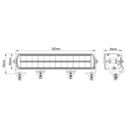 LED Lysbjælke til bil BLACK OFF ROAD LED/120W/9-36V IP69 6000K