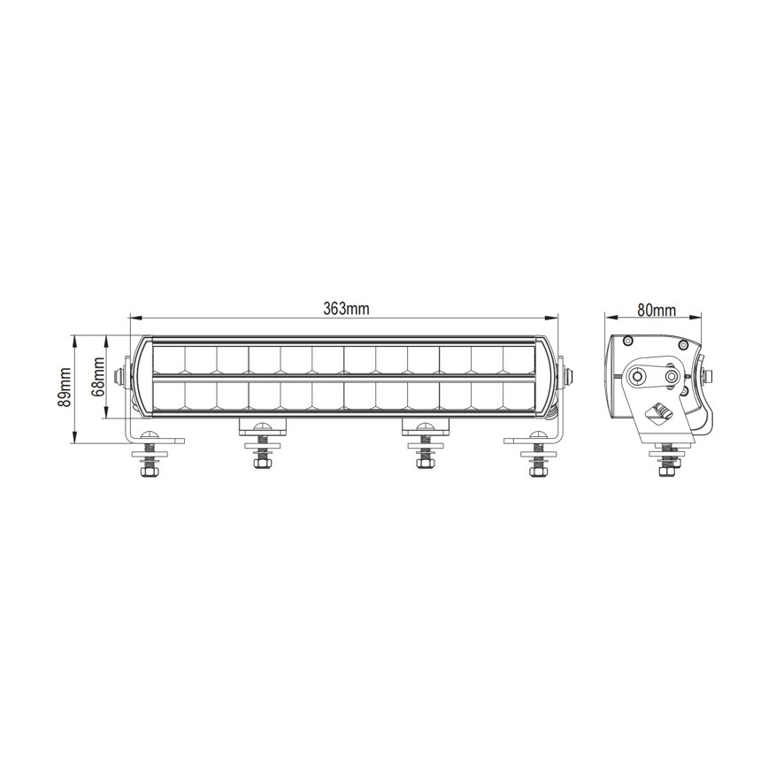 LED Lysbjælke til bil BLACK OFF ROAD LED/120W/9-36V IP69 6000K