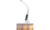 LED Lysdæmpende bordlampe med display LEATHER LED/7W/230V hvid