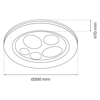 LED lysdæmper loftslampe BUBBLES LED/48W/230V + Fjernbetjening