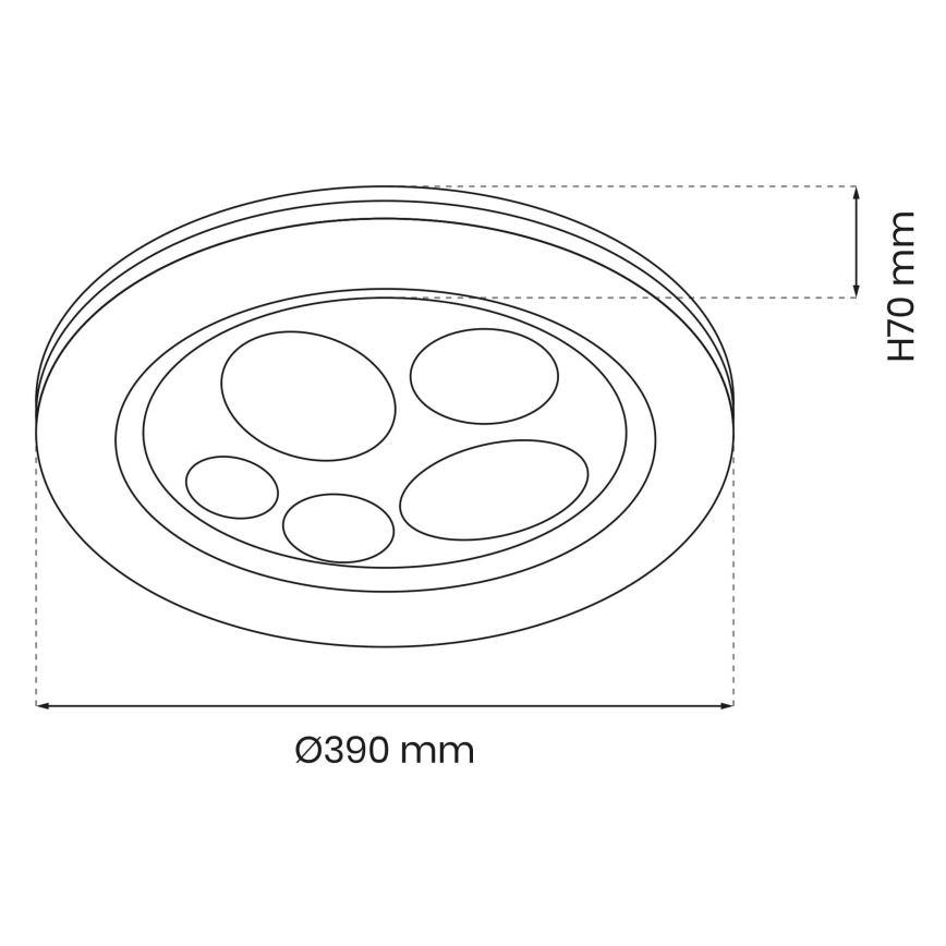 LED lysdæmper loftslampe BUBBLES LED/48W/230V + Fjernbetjening