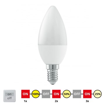 LED lysdæmper pære E14/6W/230V 3000K - STEPDIMMING - Eglo