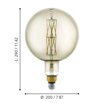 LED lysdæmper pære E27/8W/230V 3000K - Eglo