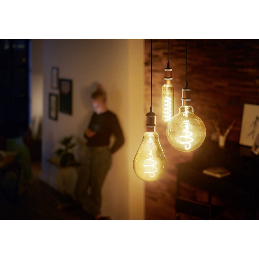 LED lysdæmper pære VINTAGE Philips T65 E27/6,5W/230V 2000K