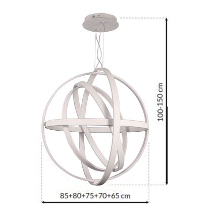 LED lysekrone COPERNICUS 1xLED/260W/230V hvid