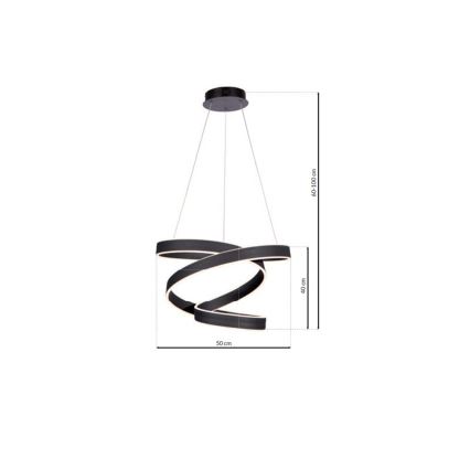 LED lysekrone i en snor ANDROMEDA LED/45W/230V
