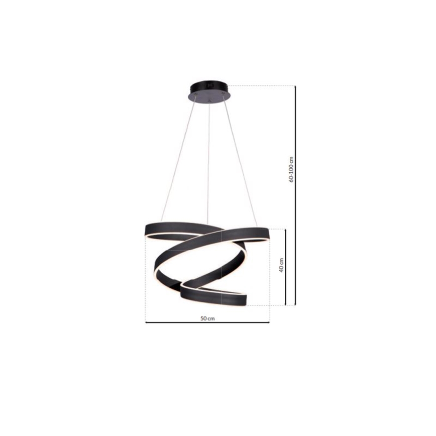 LED lysekrone i en snor ANDROMEDA LED/45W/230V