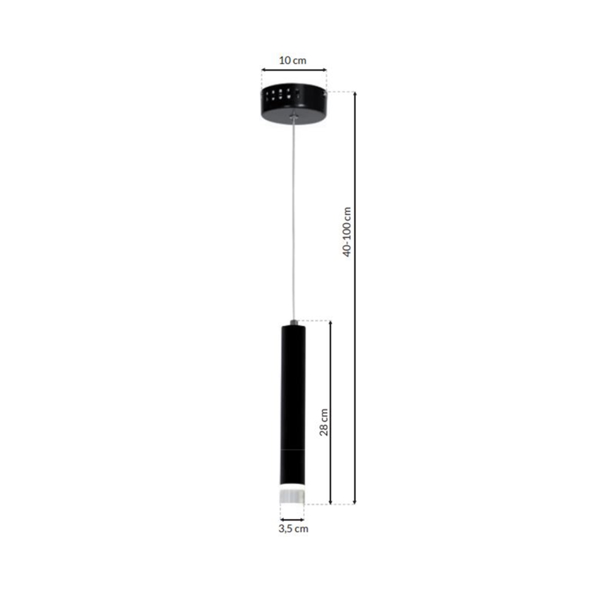 LED lysekrone i en snor CARBON LED/5W/230V