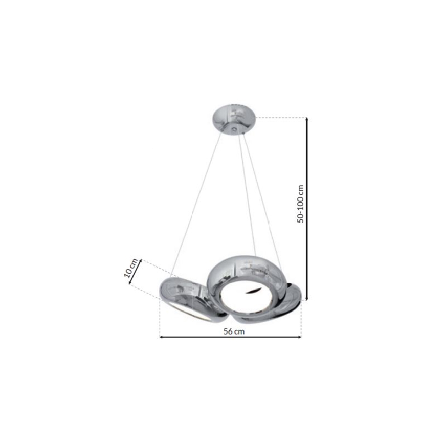 LED lysekrone i en snor MERCURIO 3xLED/12W/230V