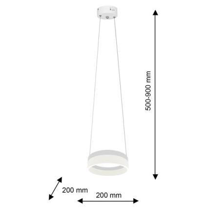 LED lysekrone i en snor RING LED/12W/230V