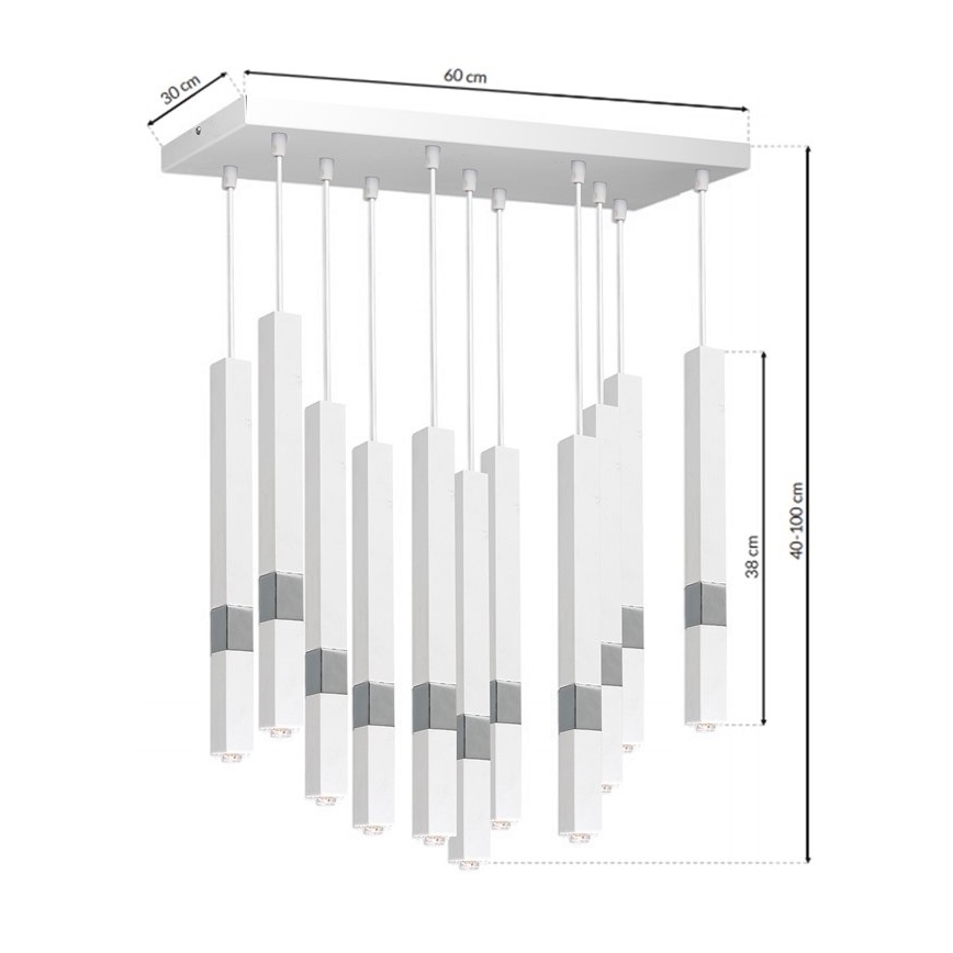 LED Lysekrone i snor CASTRO 11xG9/7W/230V