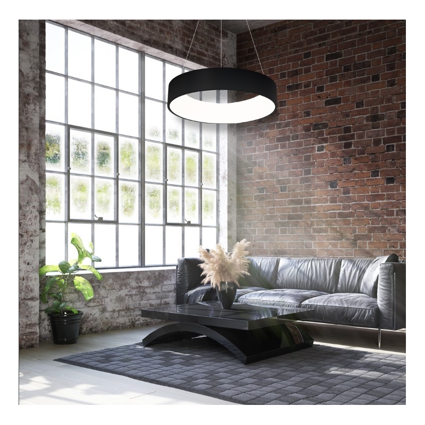 LED Lysekrone i snor OHIO BLACK LED/24W/230V