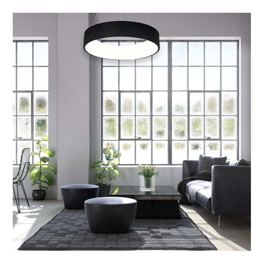 LED Lysekrone i snor OHIO BLACK LED/24W/230V