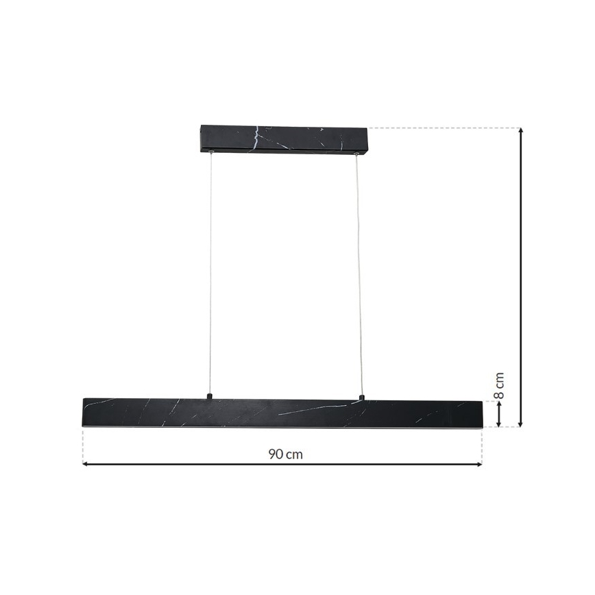 LED Lysekrone i snor PIERCE LED/18W/230V sort