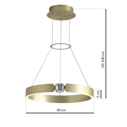 LED Lysekrone i snor SIRIUS LED/26W/230V