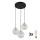 LED-lysekrone med wire DEVON 3xE27/15W/230V sort/klar