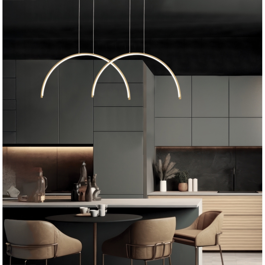 LED-lysekrone med wire MEGAN LED/39W/230V, guld