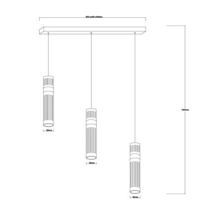LED-lysekrone med wireophæng AMBIENTE 3x LED/6 W/230 V 3000/4000/6000 K guld