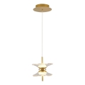 LED-lysekrone med wireophæng BUTTERFLY 2xLED/5W/230V 3000K guld