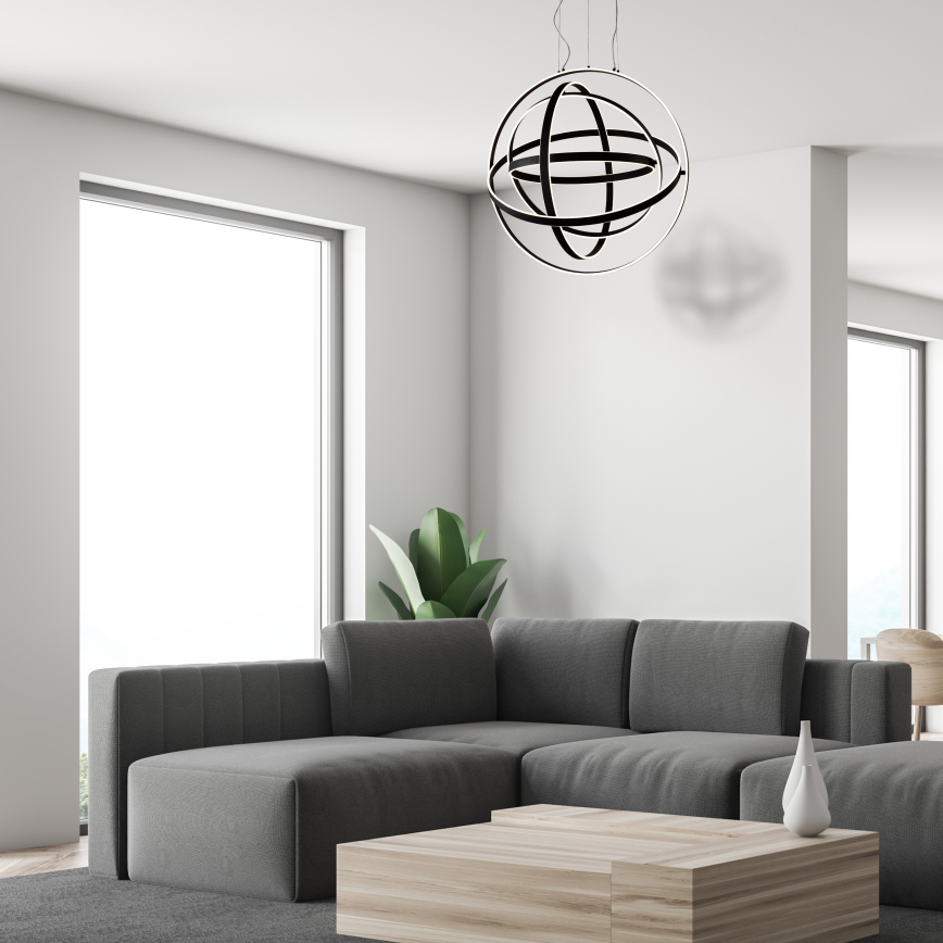 LED-lysekrone med wireophæng COPERNICUS LED/260W/230V sort