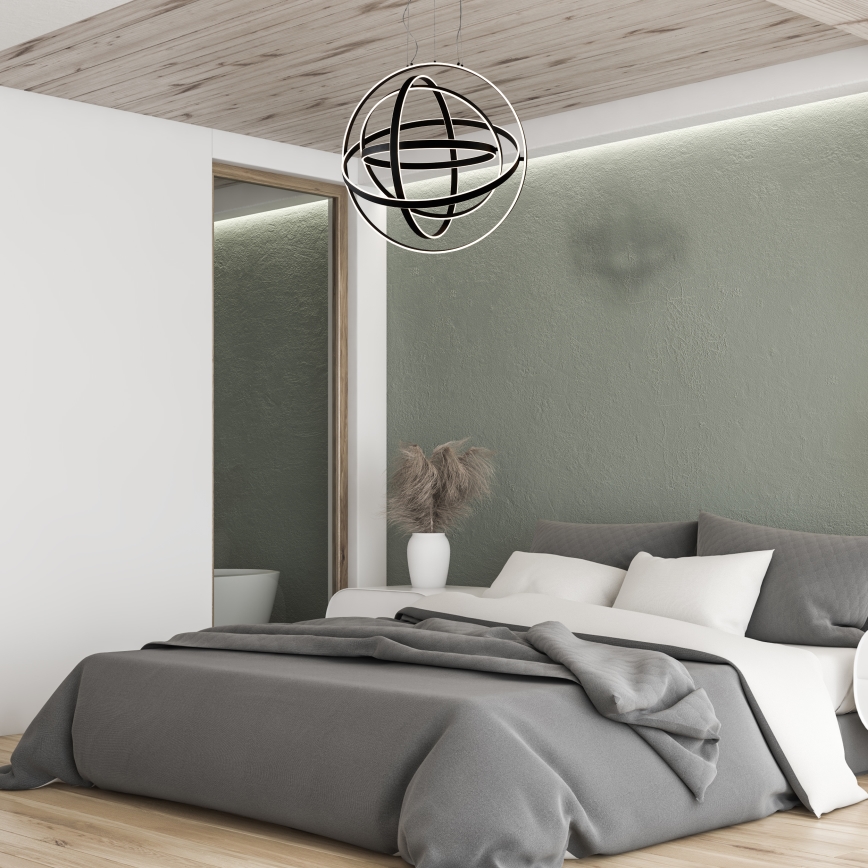 LED-lysekrone med wireophæng COPERNICUS LED/260W/230V sort