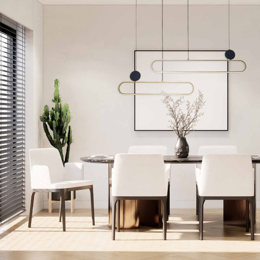 LED-lysekrone med wireophæng FLORENTYNA LED/48W/230V 4000K guld/sort