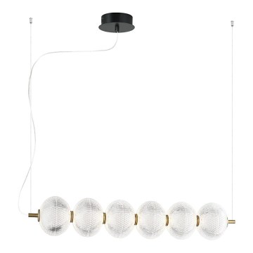 LED-lysekrone med wireophæng PELLUCID LED/23W/230V guld/klar