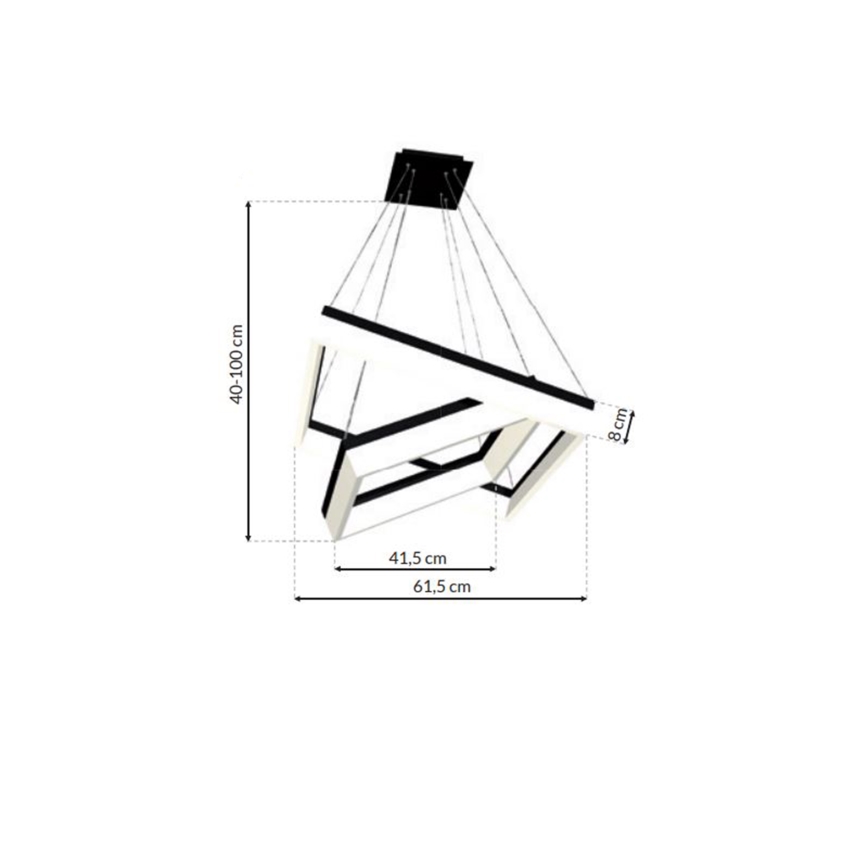 LED lysekrone NERO 2xLED/80W/230V