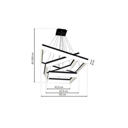 LED lysekrone NERO 3xLED/140W/230V