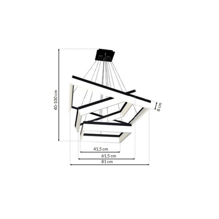 LED lysekrone NERO 3xLED/140W/230V