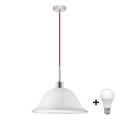 LED lysekrone på kabel 1xE27/60W/230V hvid
