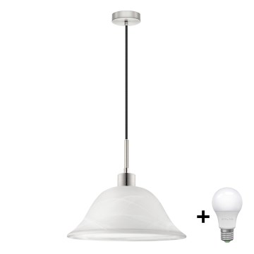 LED lysekrone på kabel 1xE27/60W/230V hvid