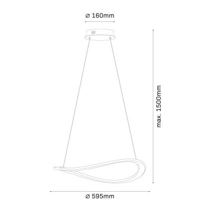 LED-lysekrone på kabel CASHMERE LED/40W/230V Ø 59,5 cm beige
