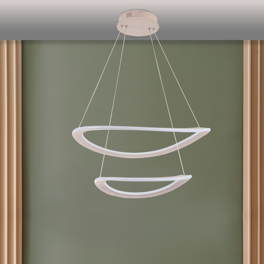 LED-lysekrone på kabel CASHMERE LED/75W/230V Ø 59,5 beige