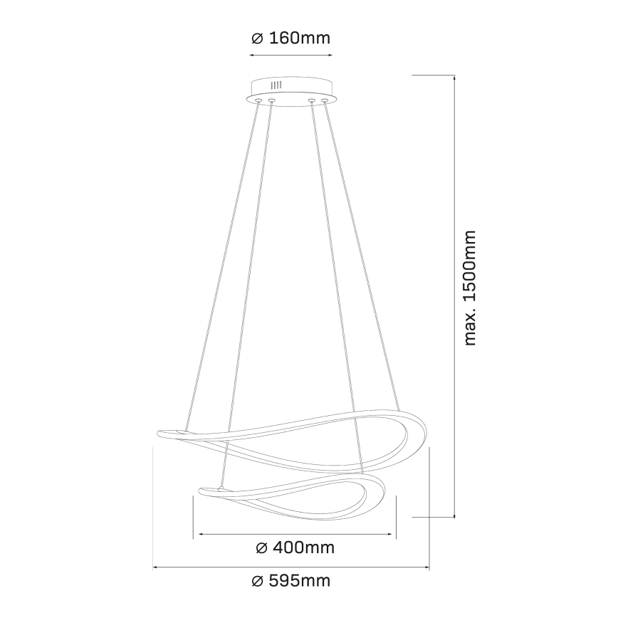 LED-lysekrone på kabel CASHMERE LED/75W/230V Ø 59,5 beige