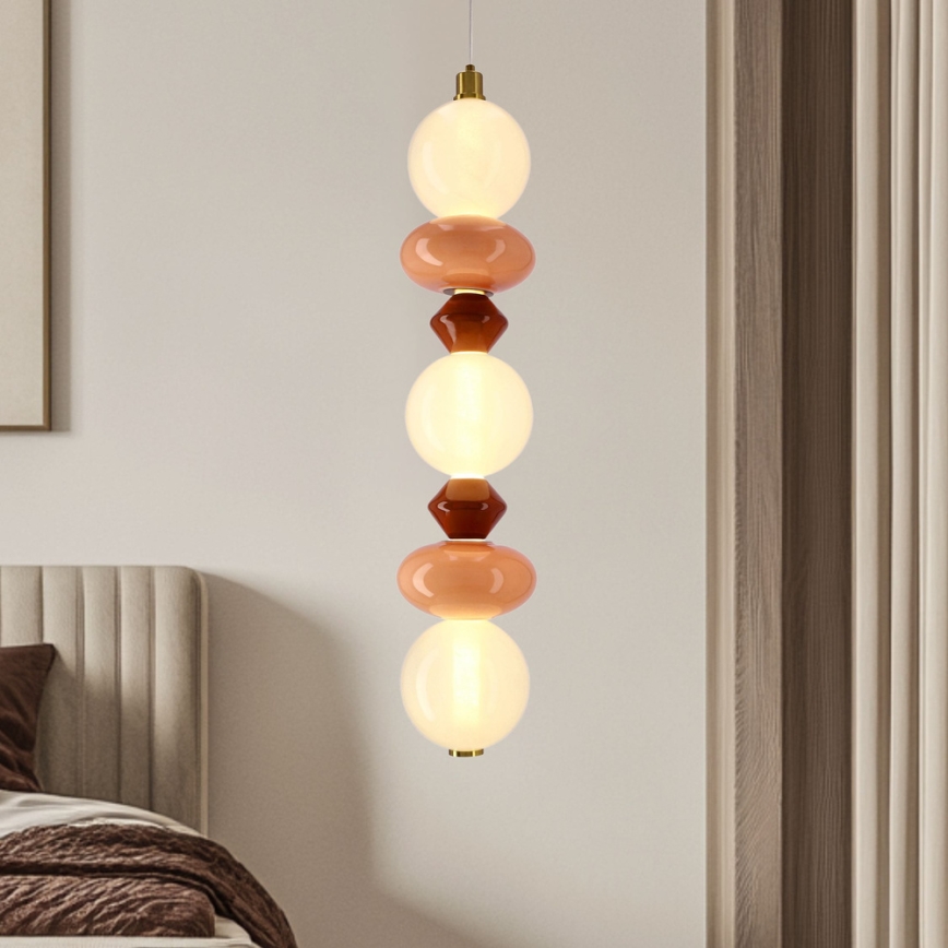 LED lysekrone på kabel FLORES LED/20W/230V guld/orange/brun