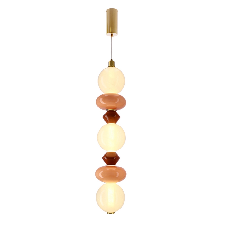 LED lysekrone på kabel FLORES LED/20W/230V guld/orange/brun