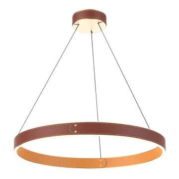 LED lysekrone på kabel LEATHER LED/47,8W/230V brun/orange