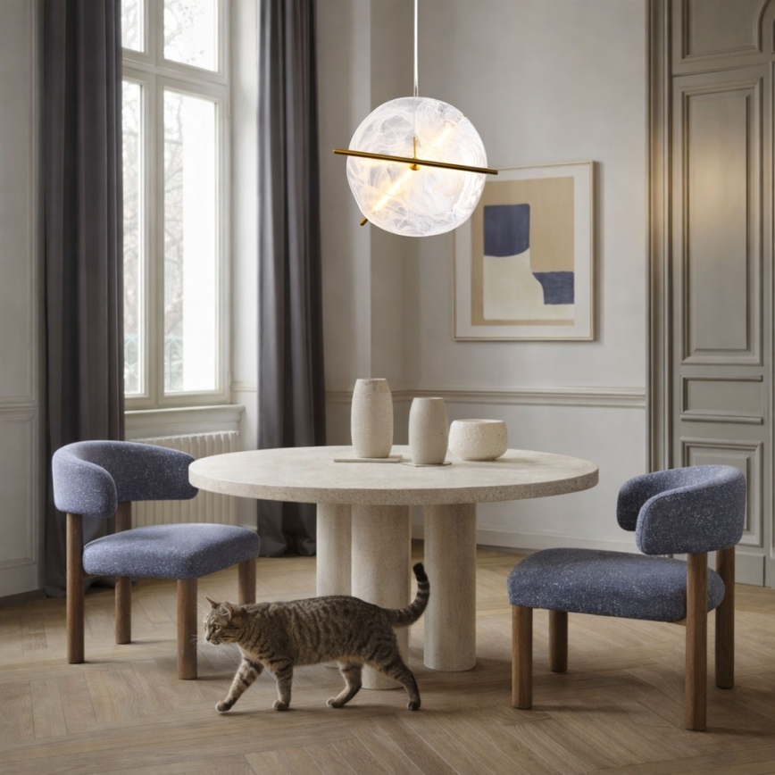 LED-lysekrone på kabel RELAX LED/15W/230V guld/hvid