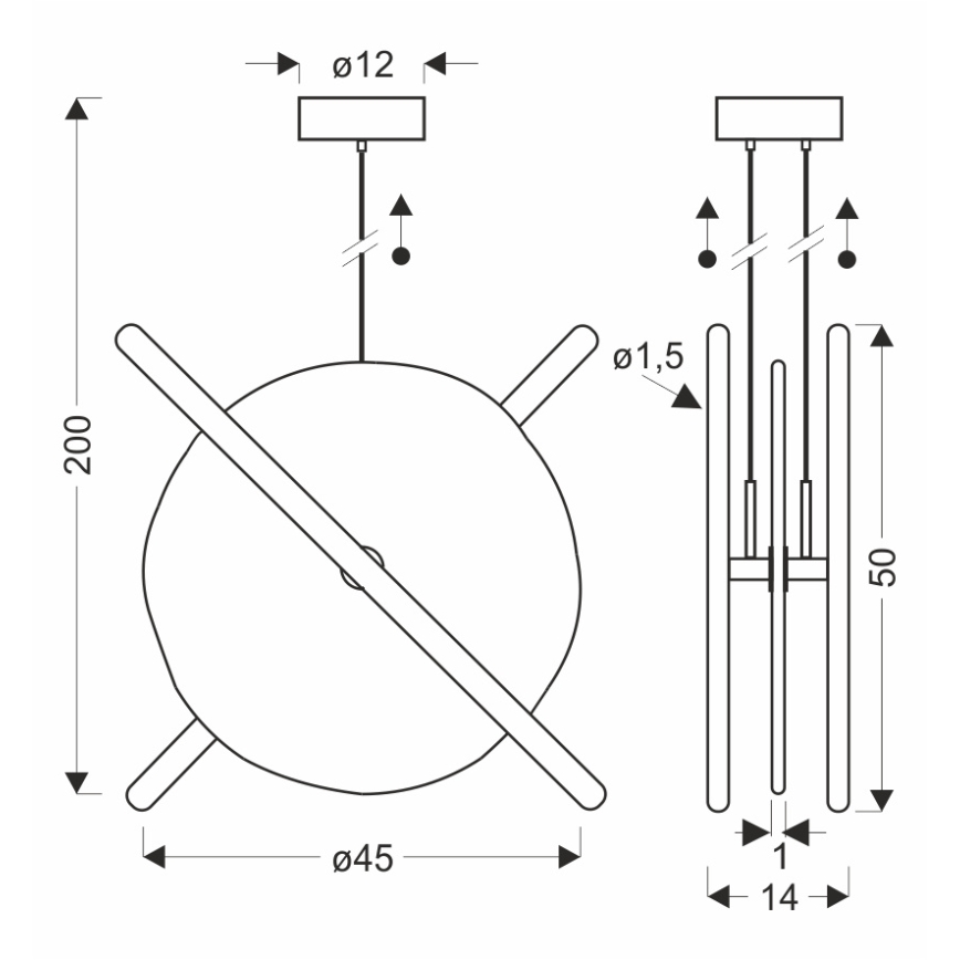 LED-lysekrone på kabel RELAX LED/15W/230V guld/hvid