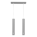 LED lysekrone på kabel TUBA 2xGU10/4,8W/230V grå/glansfuld krom